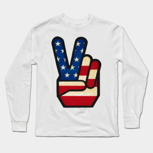 Peace Long Sleeve T-Shirt - Vintage Peace in America by Hilda74